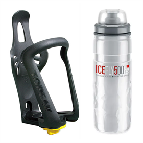 Bidon ELITE Ice Fly + Koszyk na bidon TOPEAK Modula Cage EX
