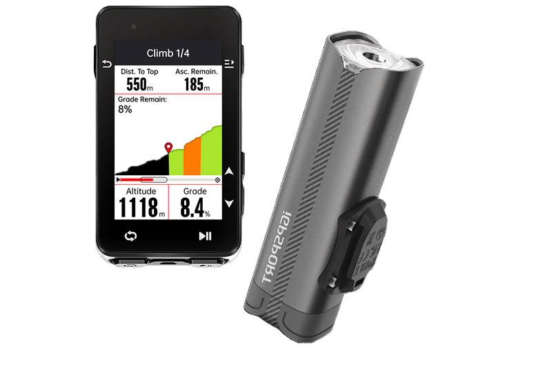 Komputer rowerowy + lampka IGPSPORT IGS630S + VS800
